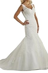 Floral Print Satin Lace Sheer Mermaid Natural   Waistline Wedding Dress 