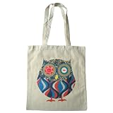Owl design cotton tote /shoulder bag