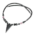 Hematite and Pink Bead Arrowhead Pendant Necklace Fashion Jewelry