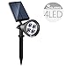 Solarmks SY-1104 Solar Power Spotlight 3.7 V Cordless 4 Led Landscape Lighting