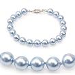 Genuine Swarovski Crystal Pearl Bracelet - Blue (8mm)