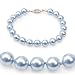 Genuine Swarovski Crystal Pearl Bracelet - Blue (8mm)
