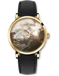 SPRAWL Aanalog Fashion Series Gold Ladies Watches of Genuine Black Leather Strap,Unique Wrist Watch for Women Girls Designed with Bottle of bubbles