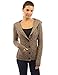 PattyBoutik Women's Wool Blend Hooded Cable Cardigan (Brown M)
