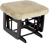 IMAGE OF Dutailier Modern Espresso Finish Gliding Matching Ottoman, Sage Green Microfiber