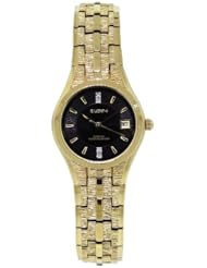 Elgin Diamond EG186N Womens Round Analog Date Gold Tone Bracelet Style Watch