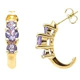 14K Yellow Gold Tanzanite Earrings