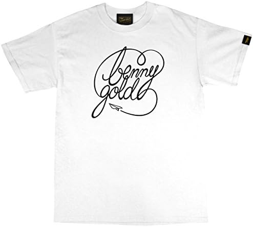 Benny Gold Mens Classic Script Short-Sleeve Shirt Large White