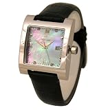 Oskar Emil - St Petersburg - Montre Femme - Bracelet en cuir noir avec v&eacute;ritables diamants