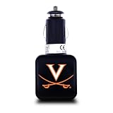 NCAA Virginia Cavaliers Dual USB Car Charger with USB Charge/Sync Cable for Apple iPhone, iPod, and iPad