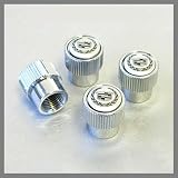 Cadillac Silver Solid Brass Tire Valve Caps