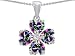2.85 cttw 925 Sterling Silver 14K White Gold Plated Heart Genuine Mystic Topaz Lucky Clover Pendant