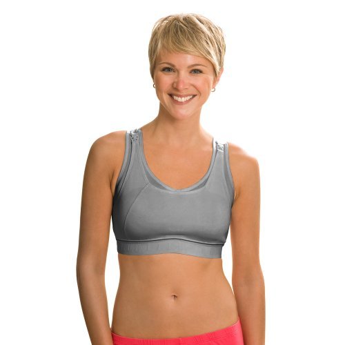 La Leche League International Intimates Womens High Impact Pullover Sport Bra #4102 - Gray S