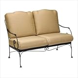 IMAGE OF Deauville Loveseat Seat and Back Cushion Fabric: Abacos - Straw