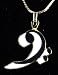 Harmony Jewelry Bass Clef Necklace - Gold and White