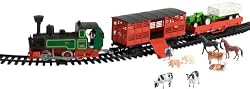 Deluxe Steam Train with Livestock Cars and Vehicles
