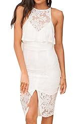 Checkered Print Slit Lace Spring Summer Winter Polyester/Spandex Bodycon Dress/Club Dress/Party Dress/Midi Dress 