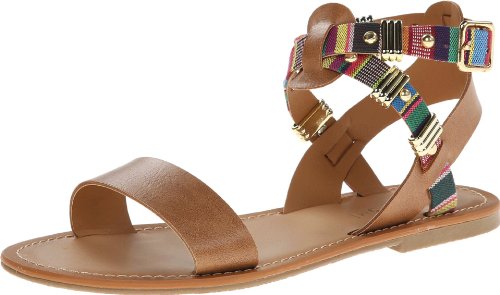 Madden Girl Women's Orrtega Dress Sandal,Cognac/Multi,8.5 M US