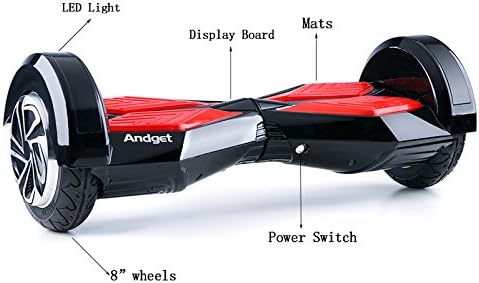 Andget Two Wheel Smart Self Balancing Scooter, 8-Inch, Black