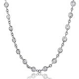 One of a Kind 14k White Gold 3.00cttw Round Brilliant Diamond Necklace, 30-Inch Diamonds By The Yard