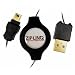 Zip-Linq 30 inch Retractable Handheld Sync-N-Charge Cable For Blackberry