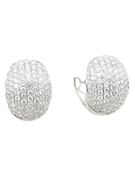 Women 14k White Gold 3.66ctw diamond Hoop earring 55 25345 Size 11.32