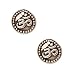 Fine Silver Plated Lead-Free Pewter 2-Sided Om Aum Charm 10mm (2)