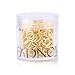 Beadnova 300pcs 6mm 22K Gold Plated Brass Round Open Jump Ring with Plastic Acrylic Jar Container