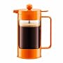 Bodum Bean 3 Cup Coffee Press with Locking Lever Lid, 0.35, 12-Ounce,  Orange
