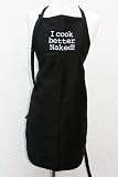 Black I Cook Better Naked Embroidered Apron