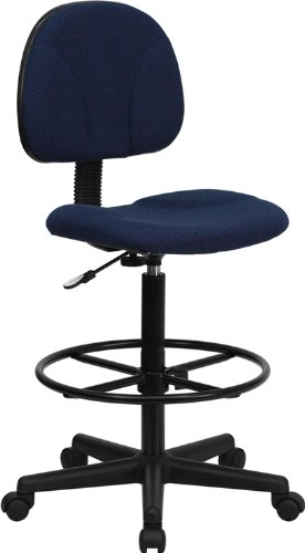 Flash Furniture BT-659-NVY-GG Navy Blue Patterned Fabric Multi-Functional Ergonomic Drafting Stool On Sale