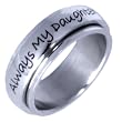 Always My Daughter - Spinner Ring - Ideal for mom on mother's day or for a beloved daughter from her mother or father for her birthday gift (Mother Daughter Friendship / jewelry for her) Stainless steel rings for women.