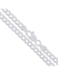 Sterling Silver Italian Curb Chain 4mm Soild 925 Italy 6 Sided New Necklace