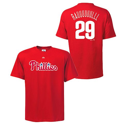 Philadelphia Phillies Rauuuuuulll Ibanez Player Name and Number T-Shirt - Scarlet Medium
