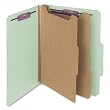 Smead Pressboard Classification Folders, 2 Dividers, 2/5 Right-of-Center Tab, Letter Size, Gray-Green, 10 per Box (14076)