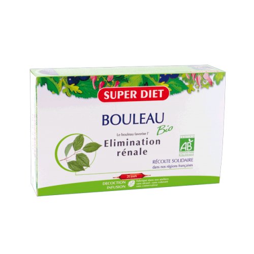 SuperDiet Bouleau Bio Drainage Elimination 20 ampoules de 15ml soit 300ml