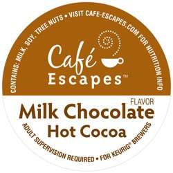 Cafe Escapes Milk Chocolate Hot Cocoa KCups, K-Cups for Keurig Brewers, 12 pack