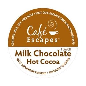 Cafe Escapes Milk Chocolate Hot Cocoa KCups, K-Cups for Keurig Brewers, 16 pack