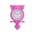 Present Time Wall clock pendulum Owl pink