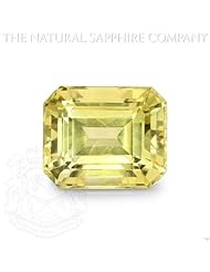 Natural Certified Untreated Yellow Sapphire Ring in 18K White Gold, 8.35ct. (Y67)