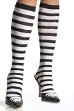 Leg Avenue - Chaussettes hautes Zébrées - One Size - Blanc/Rouge - 5577