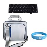 Dell Inspiron N4030,M4010R,N4010,N4020, Dell Studio 1450,1457,1458 14 inch Laptop Silver-Blue Kroo Carrying Case with Shoulder Strap and Handle + Black Silicone Keyboard Skin Cover + SumacLife TM Wisdom*Courage Wristband