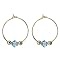 Kids? Sterling Silver Wire Hoop With Blue Bead Earrings - Gold
