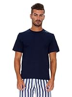 Rochas Paris Camiseta Bordado En El Hombro (Azul Marino)
