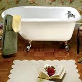49" Cast Iron Roll Top Clawfoot Tub - Brushed Nickel Feet (No Tap Holes)