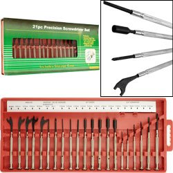 21 piece Precision Screwdriver Set w/ Carrying Case. Product Category: Hardware > Hand Tools