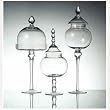 Long Stem 3pc Glass Apothecary Jar Container Set