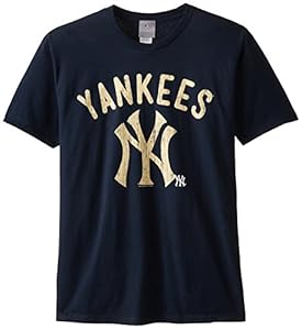 MLB New York Yankees Men's 58W Tee, Navy, Large