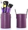whole sell price New Purple Professional Makeup Brush Set 12 pcs Kit w/ Leather Cup Holder Case kit