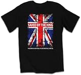 Christian T-shirt Saved By The King British Flag